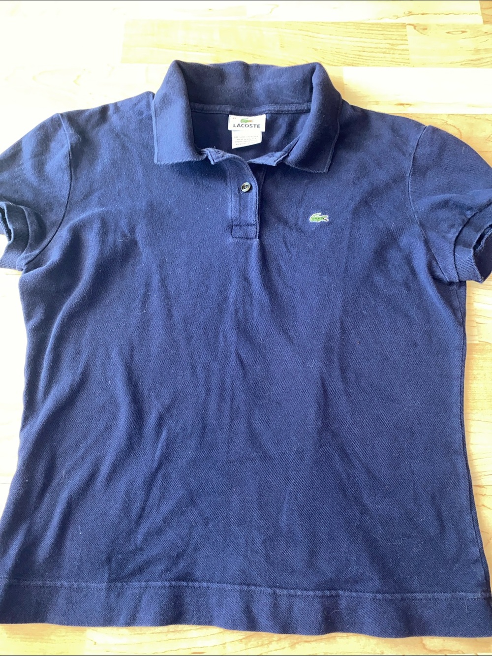 Women’s Lacoste Navy Blue Women's Polo with Embroidered Crocodile